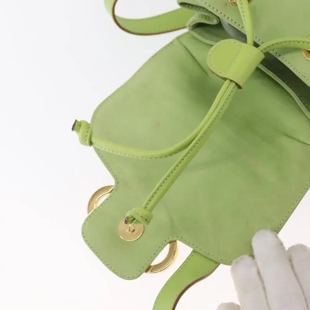 Salvatore Ferragamo Suede Backpack Green
